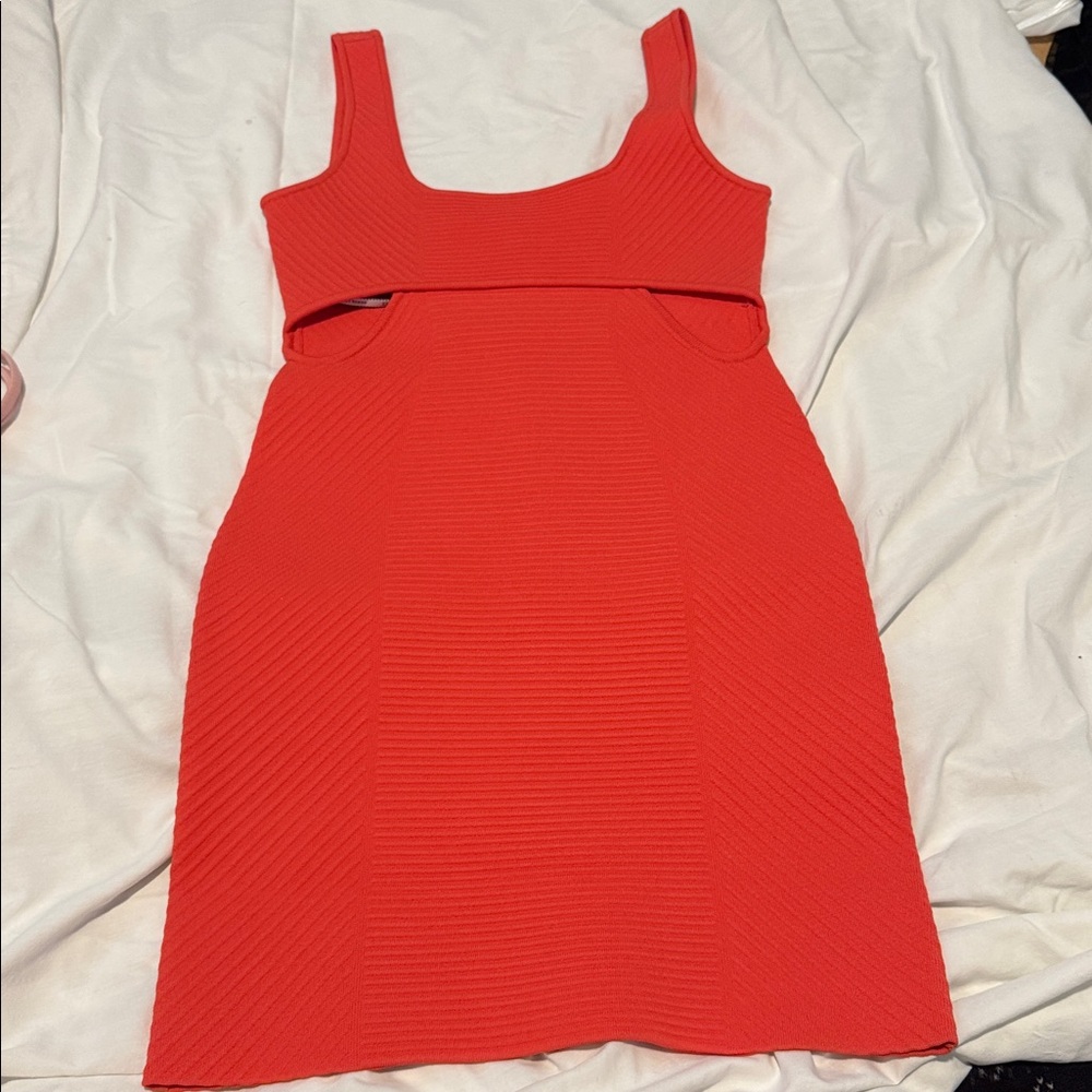 Herve Leger Bold Orange Dress small bandou dress